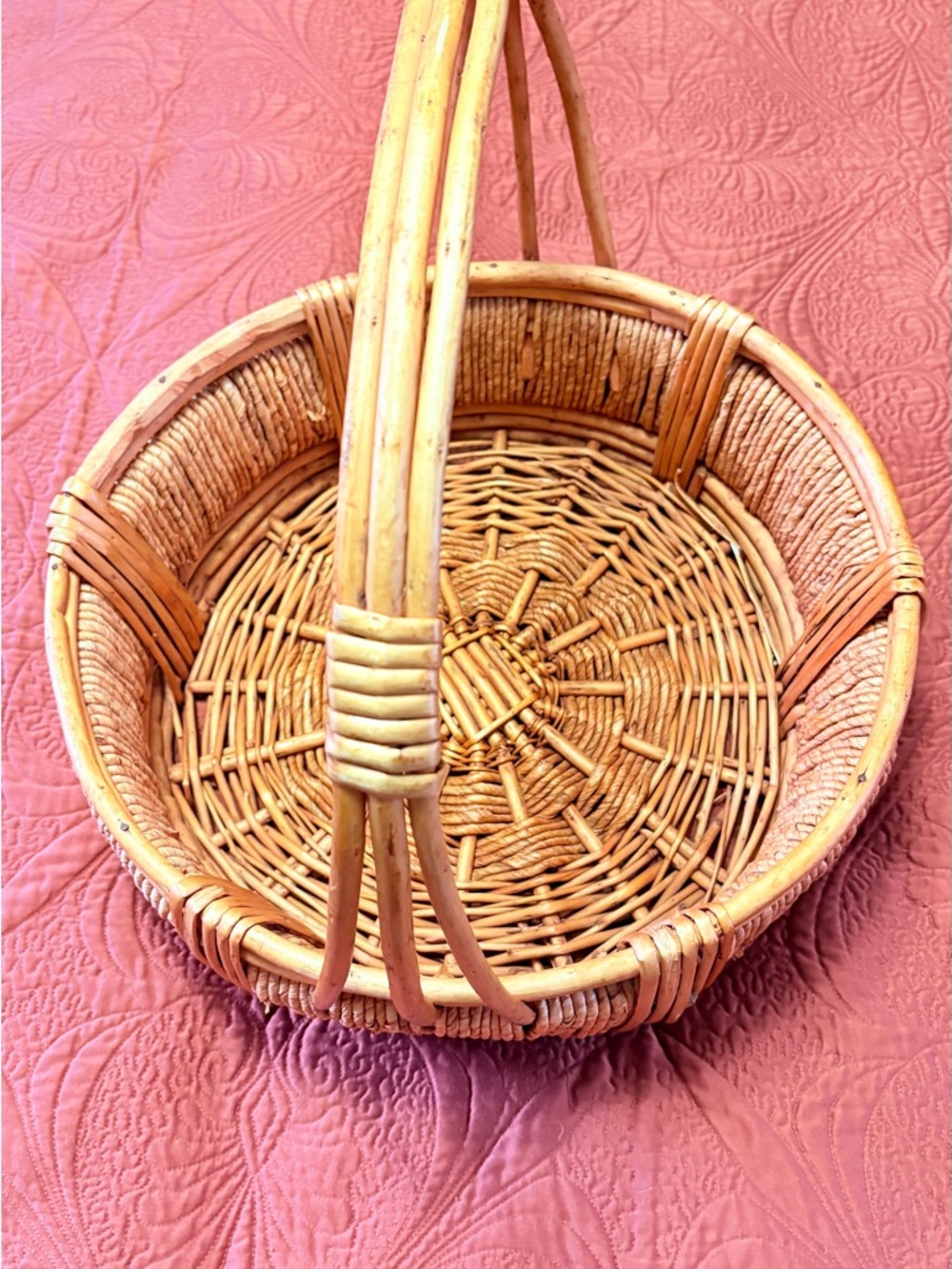 Beautiful large handmade wooden basket
